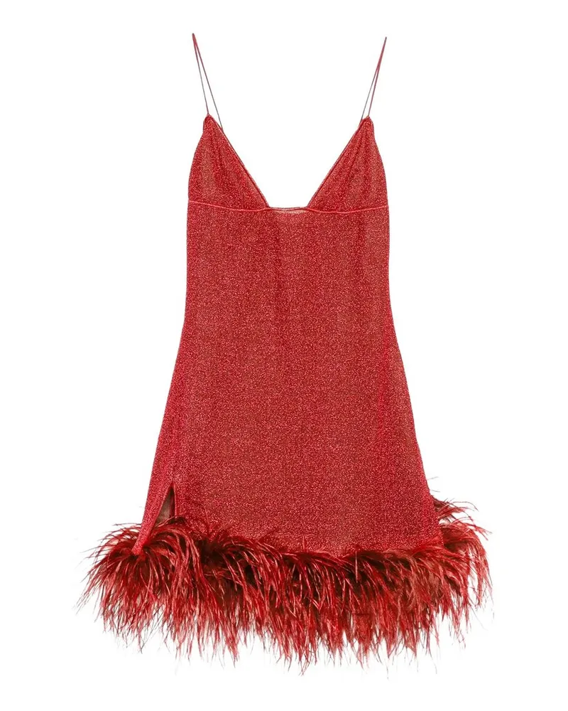 Oséree Lumiere Plumage Short Dress Rot