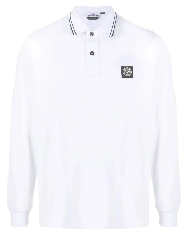 Stone Island Polo Shirt lunga Slim Fit Weiß