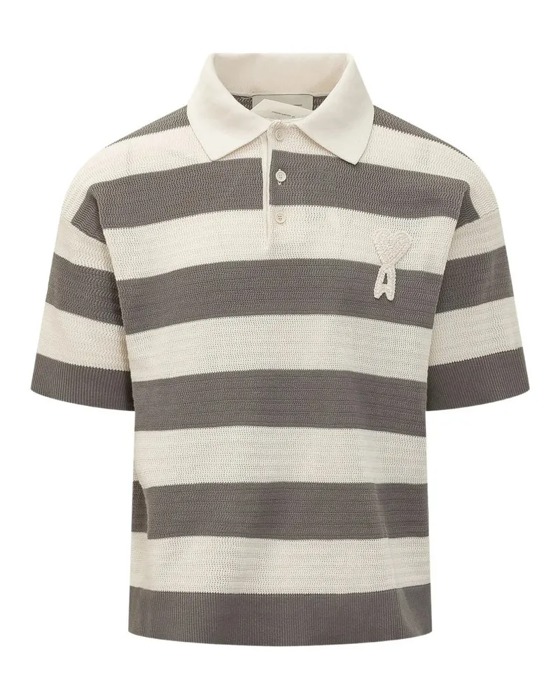 AMI Paris Short Sleeves Polo With Ami de Coeur Patch Mehrfarbig