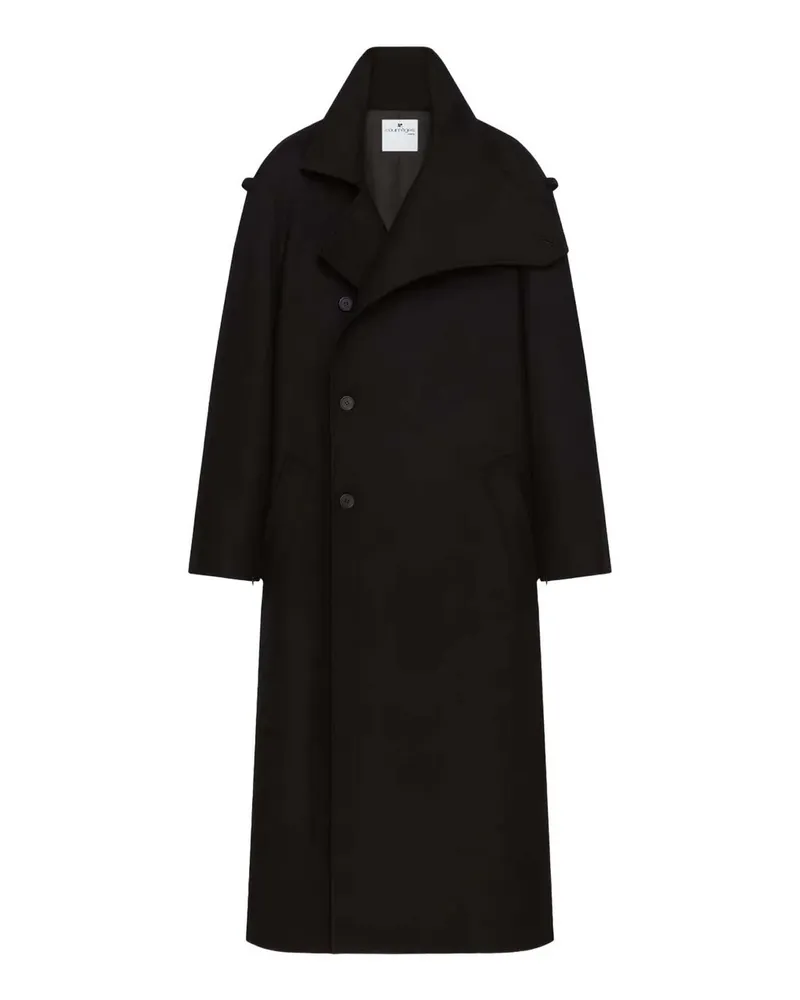 Courrèges Oblique Maxi Trench Coat Schwarz