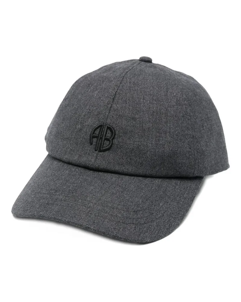 Anine Bing Jeremy Baseball Cap ab - Dark Heather Grey Wool Grau