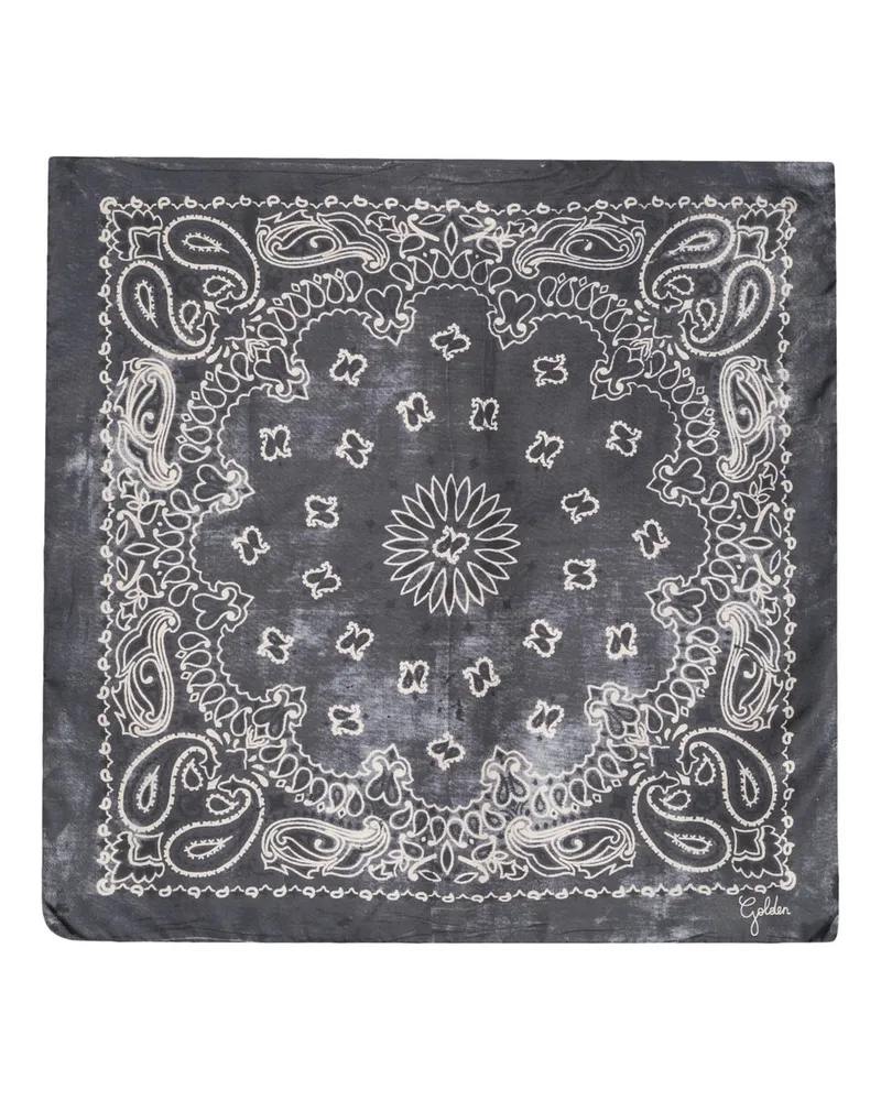 Golden Goose Golden Foulard Paisley Print Silk Grau