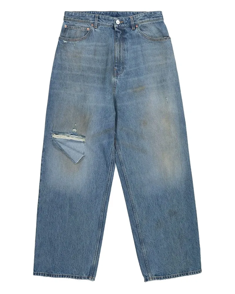 VETEMENTS Distressed Baggy Jeans Blau