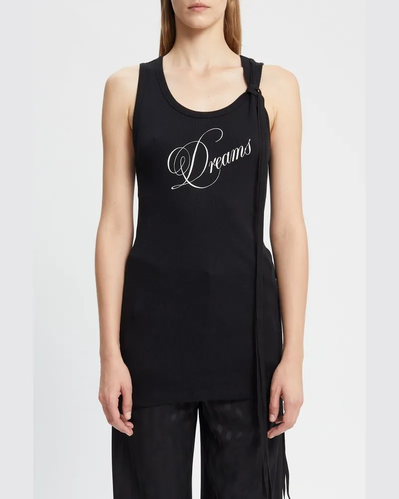 Ann Demeulemeester Seva Standard Tank Top With "dreams" Print Schwarz