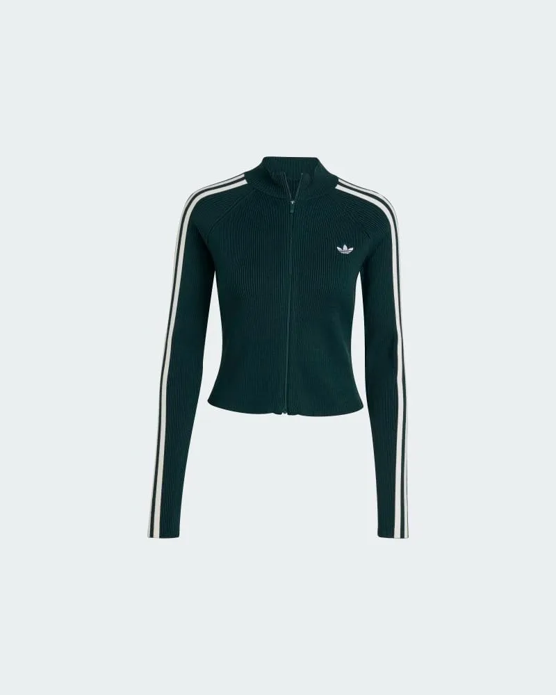 adidas Slim Knit Track Top Grün