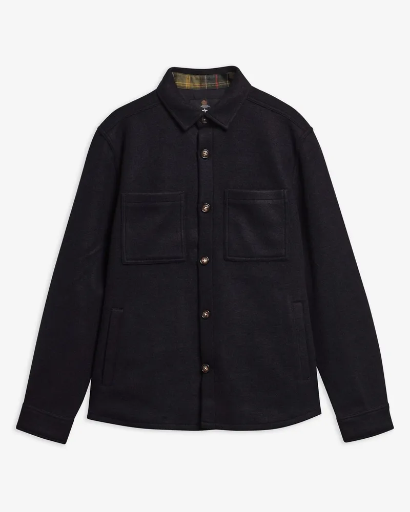 Barbour Marltown Tail Wool Blend Ovsrt Blau