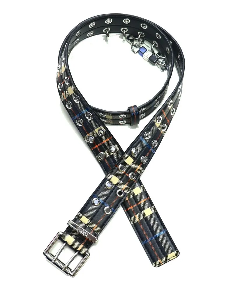 Ganni Double Eyelet Belt Check Safety Pin Rot