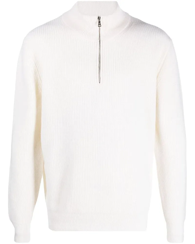 Ballantyne Halbzip-Pullover Weiß