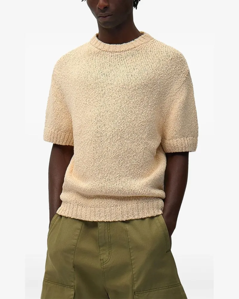 Arte Antwerp Back Graphic Knit T`shirt Beige