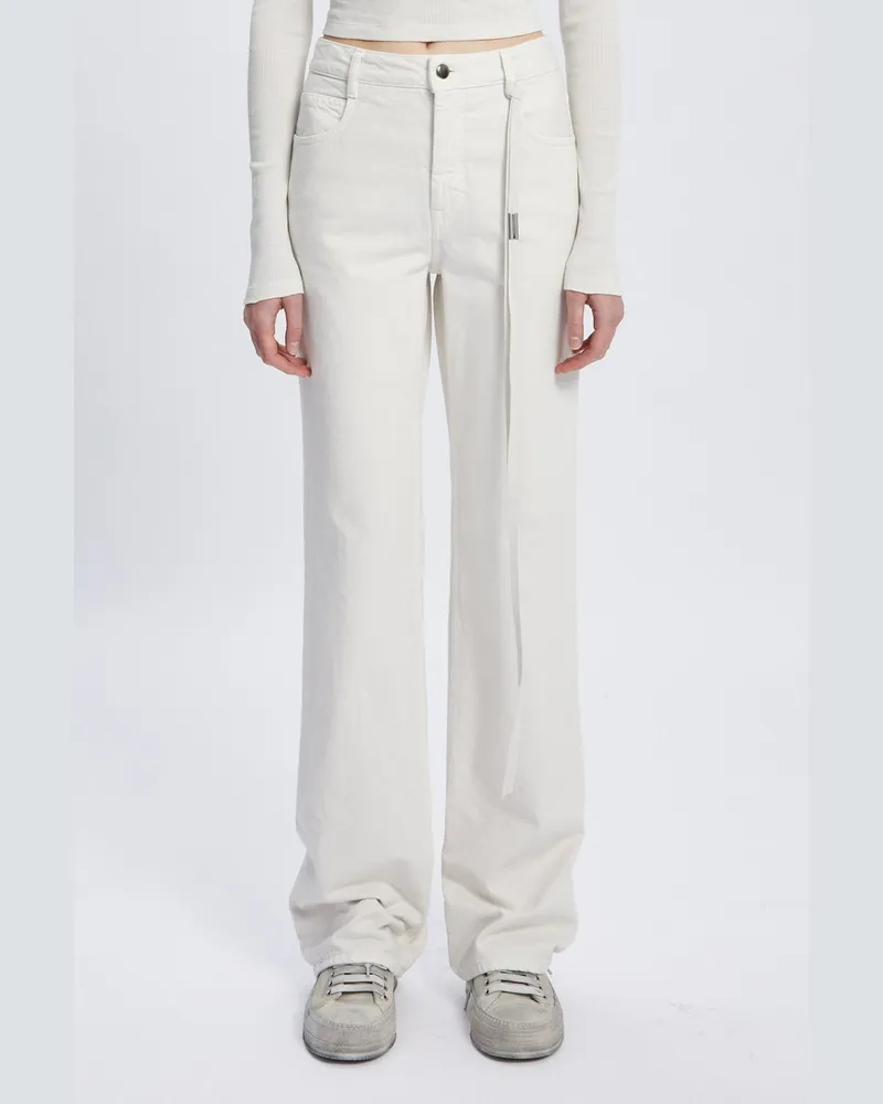 Ann Demeulemeester Ona 5-pockets Slim Fit Flared Trousers Weiß