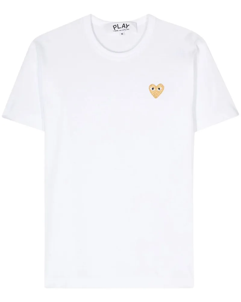 Comme des Garçons u T-shirt Gold Emblem Knit Weiß