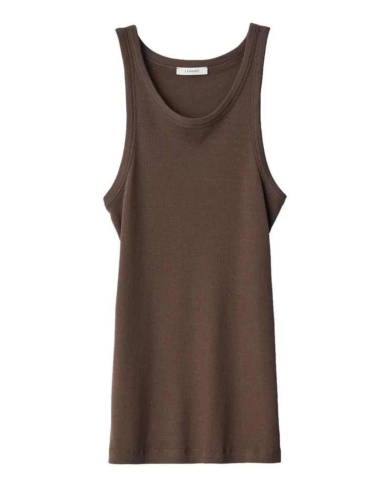 Christophe Lemaire Ribbed Tank Top Ts0035.lj1067 Braun