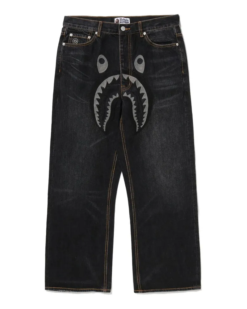 BAPE Shark Relaxed Fit Denim Pants Blau