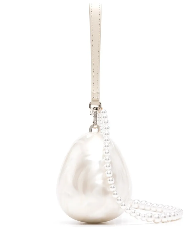 Simone Rocha Pearl Crossbody Micro Egg Bag Weiß
