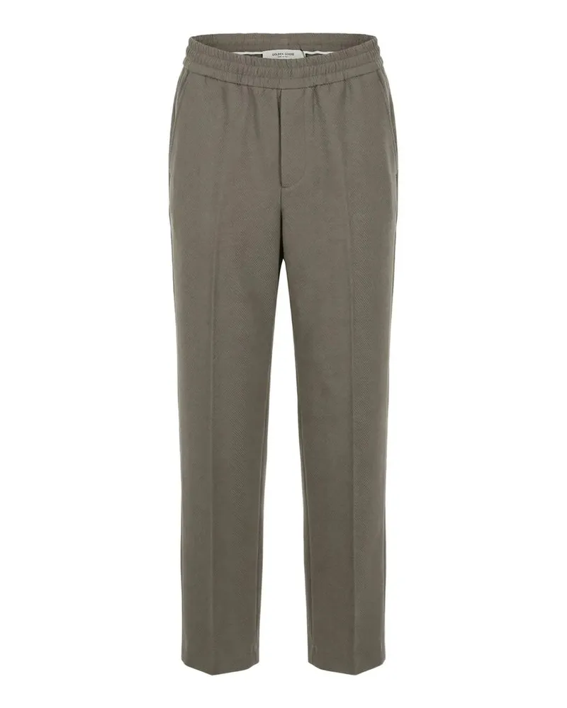 Golden Goose Journey M`s Wide Jogging Pant Pompeo Virgin Wool Chevronne Grau
