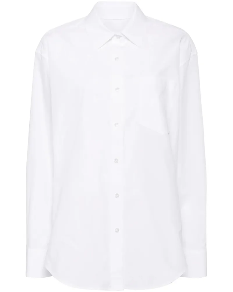Alexander Wang Boyfriend Shirt With Logo Flag Tag Weiß