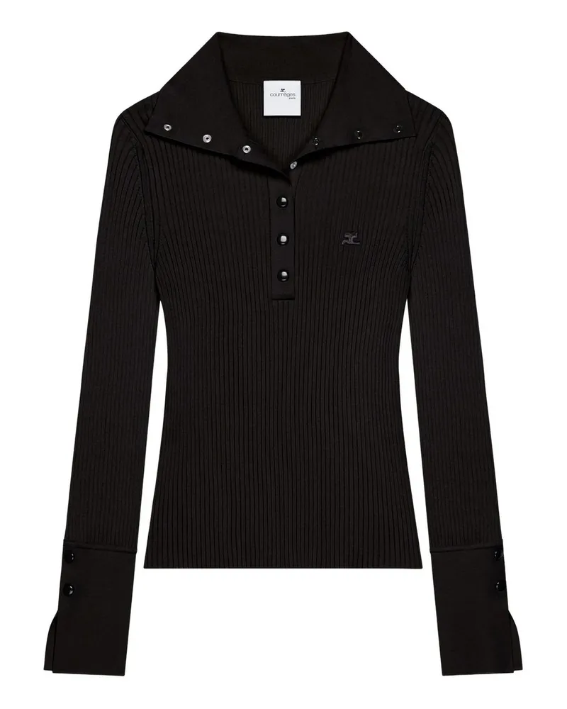 Courrèges Classic Rib Polo Schwarz