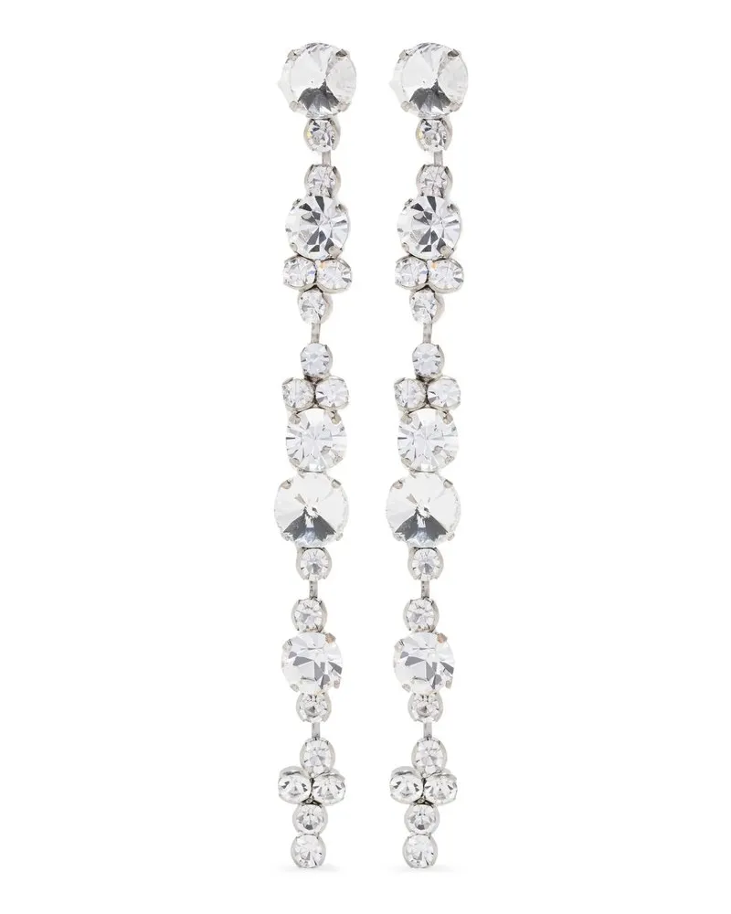 forte_forte Crystal Pendent Earrings Weiß