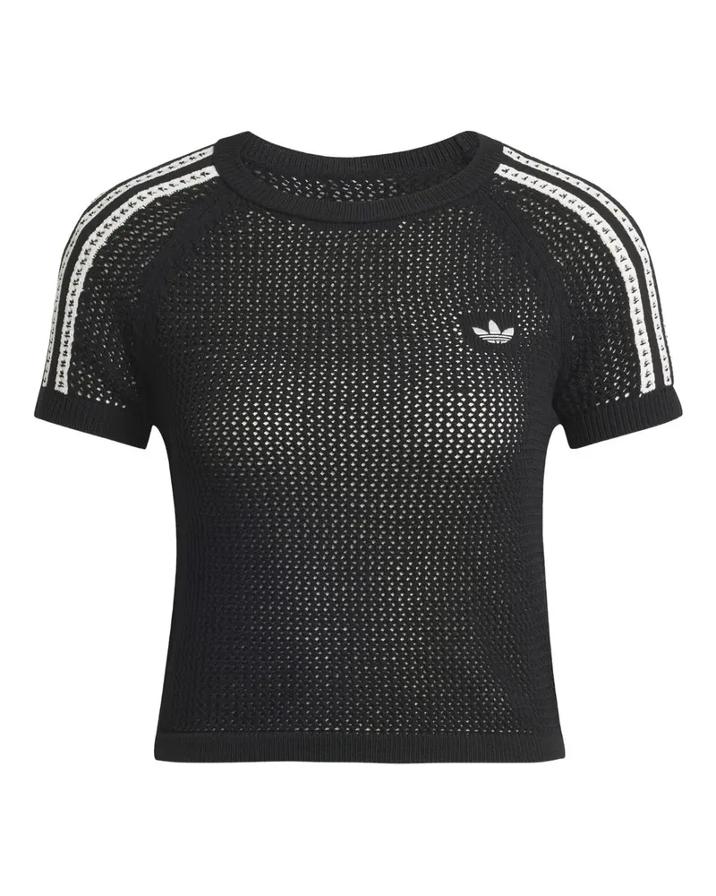 adidas Crochet Tee Schwarz