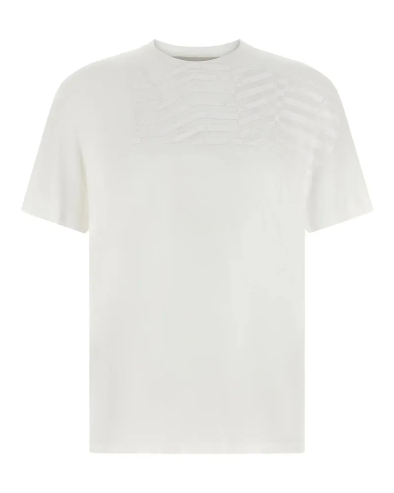 Golden Goose Journey Unisex Regular T-shirt Jersey Tencel With Flag Print Weiß