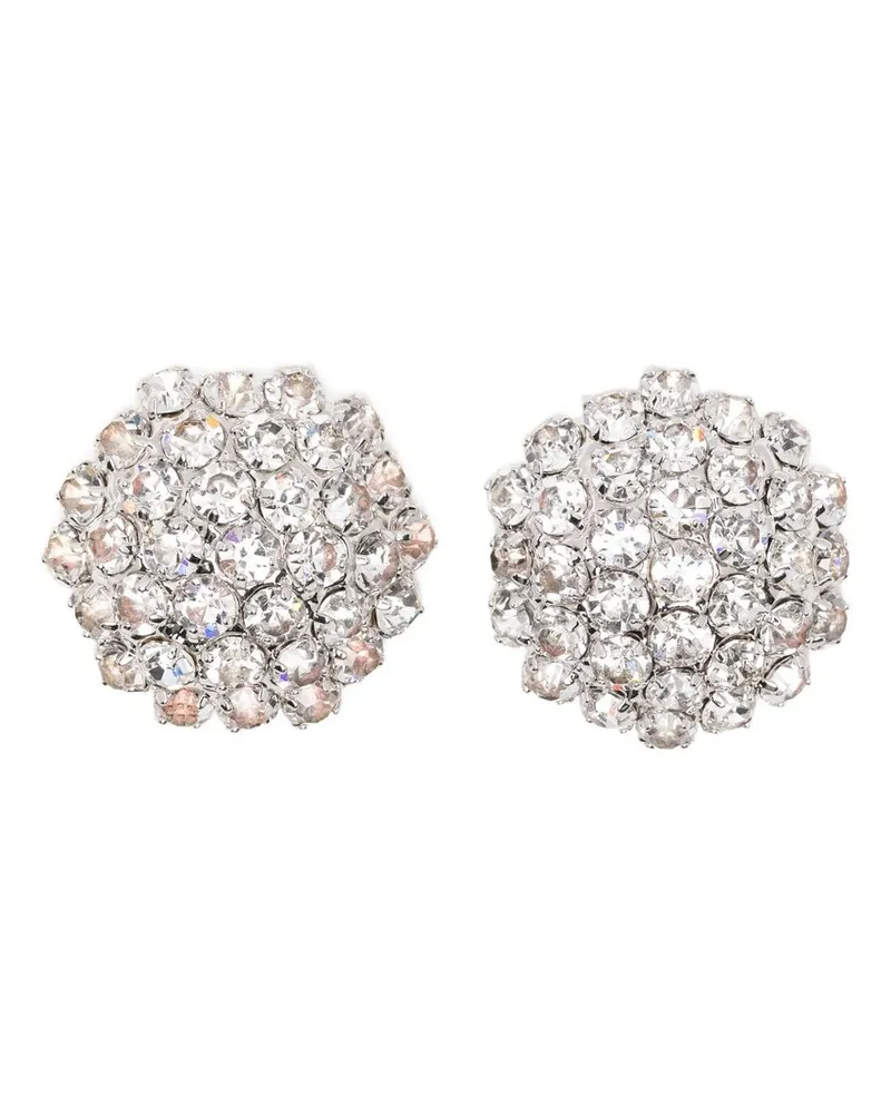 Self-Portrait Crystal Flower Earrings Grau