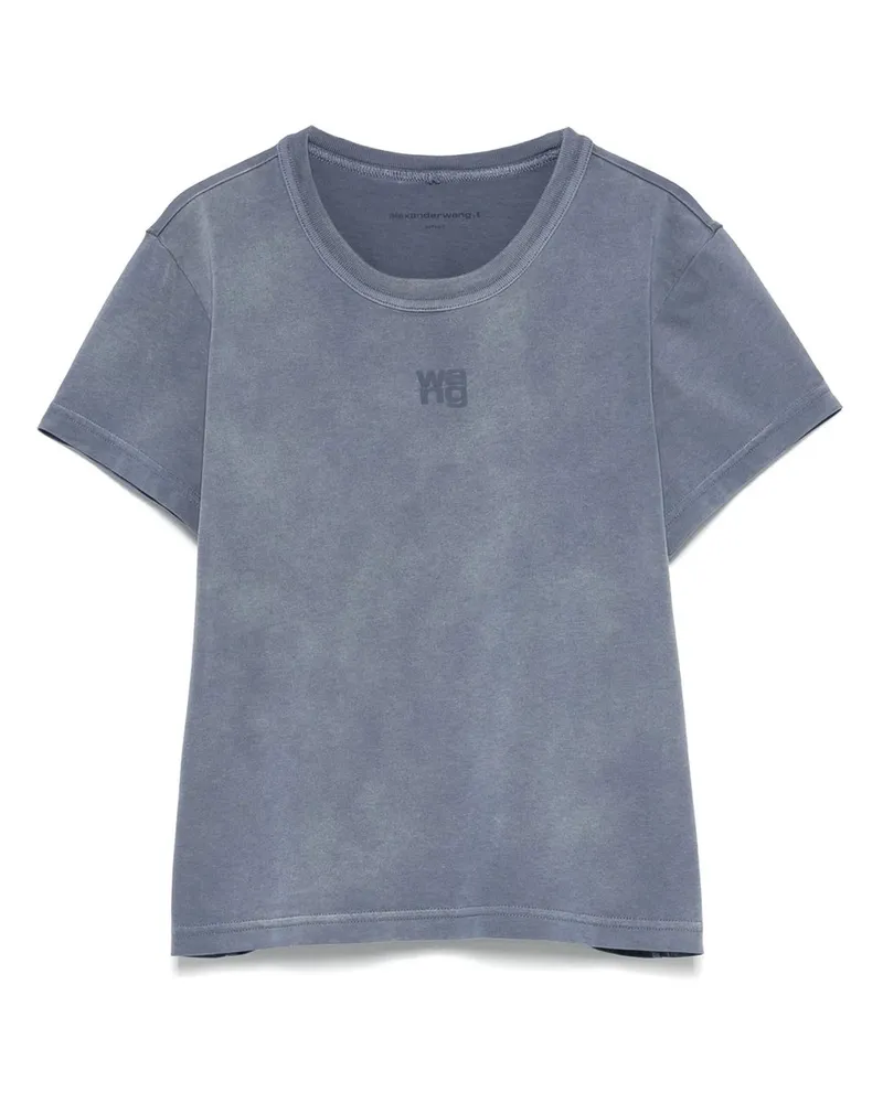 Alexander Wang Essential Jsy Shrunken Tee W/puff Logo Blau