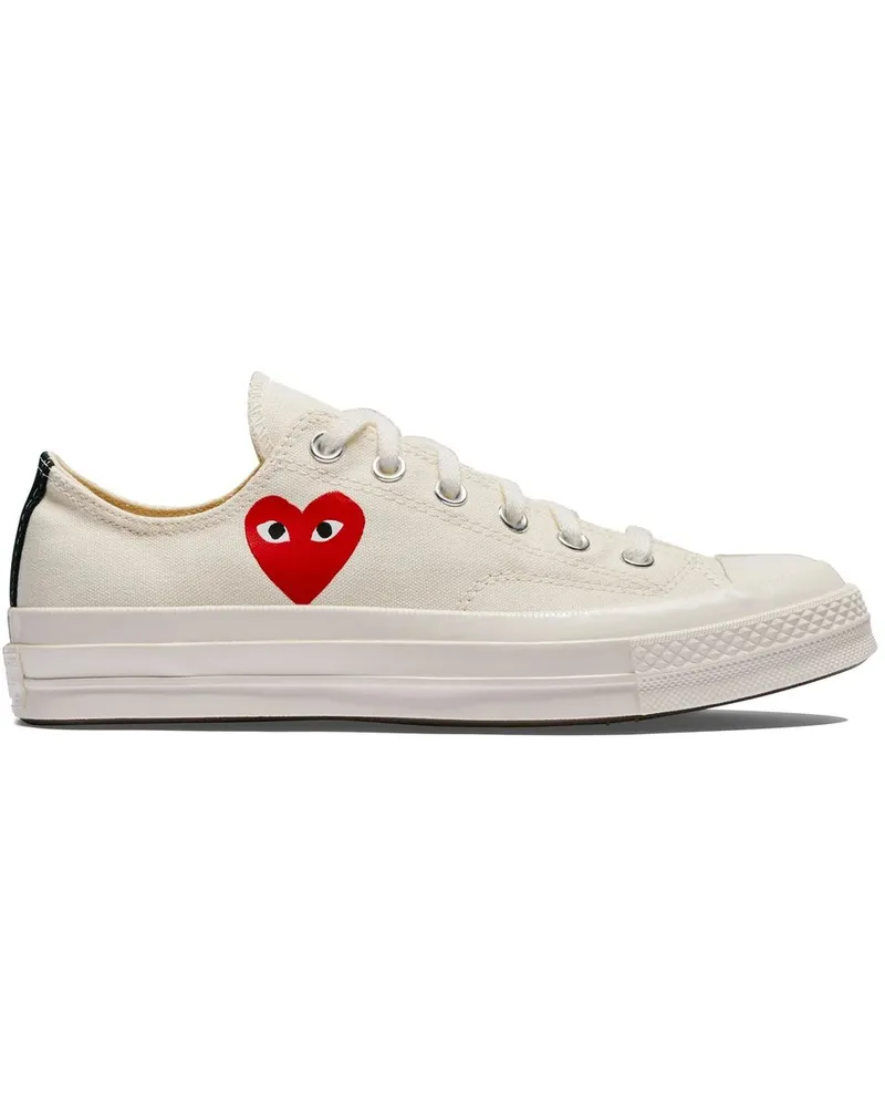 Comme des Garçons C70 Small Red Heart Low Top Shoes Weiß
