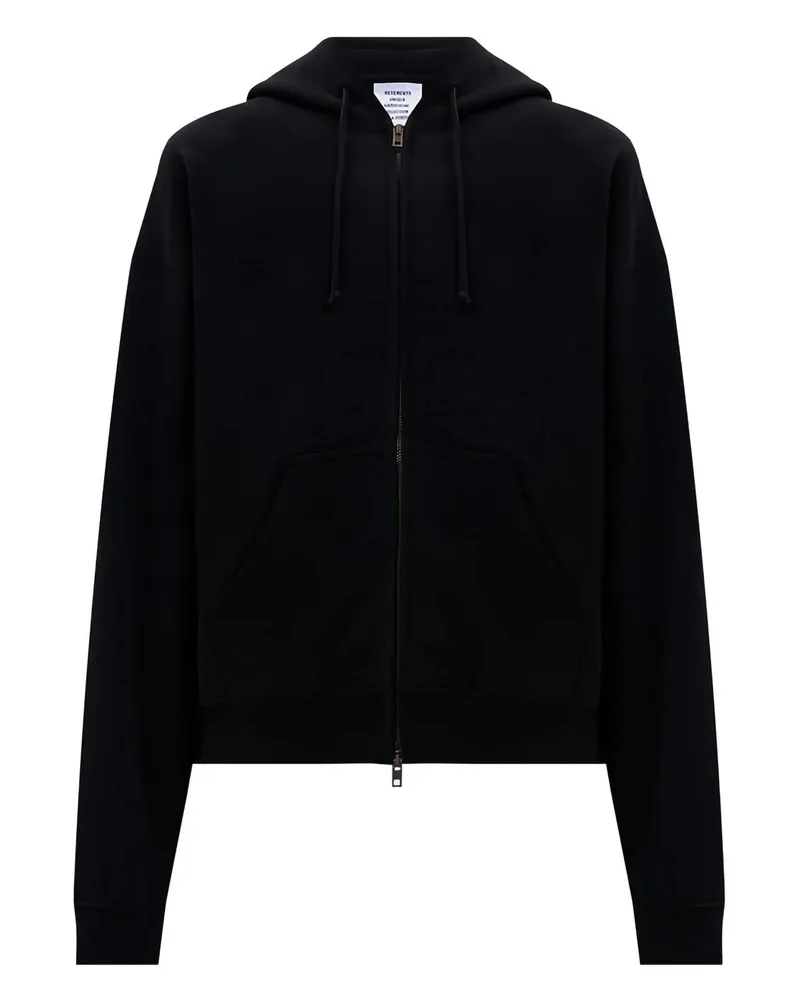 VETEMENTS Logo Fitted Zip up Hoodie Schwarz