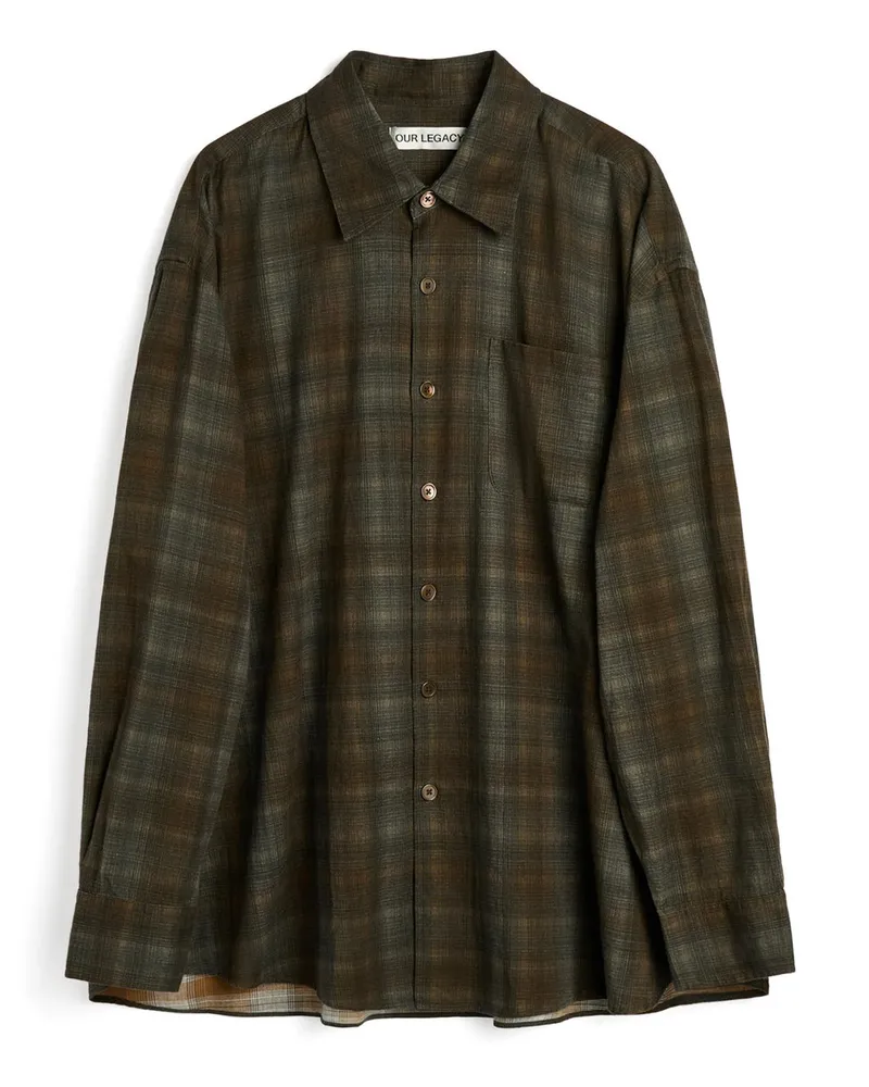 Our Legacy Borrowed Shirt Check Grün