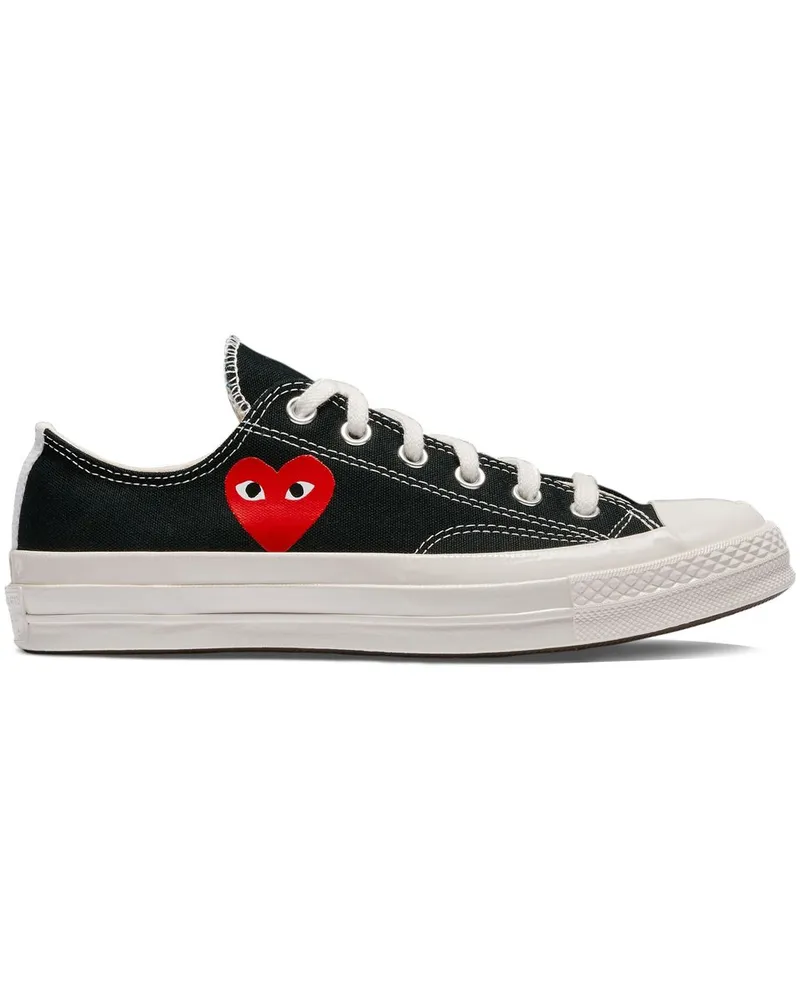 Comme des Garçons C70 Kleine rote Herz Low-Top-Schuhe P1k128001 Schwarz
