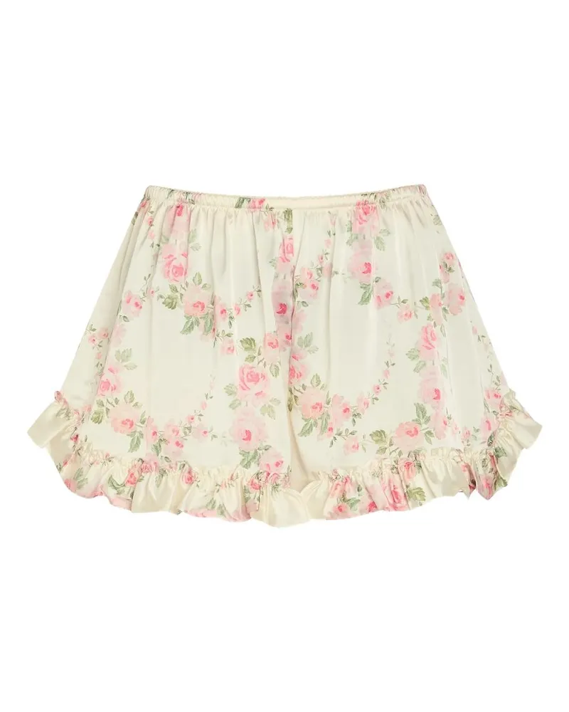Simone Rocha Ruffle Frill Shorts Beige
