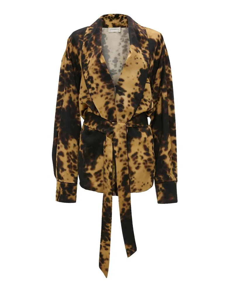 Victoria Beckham Pyjama Wrap Blouse Braun