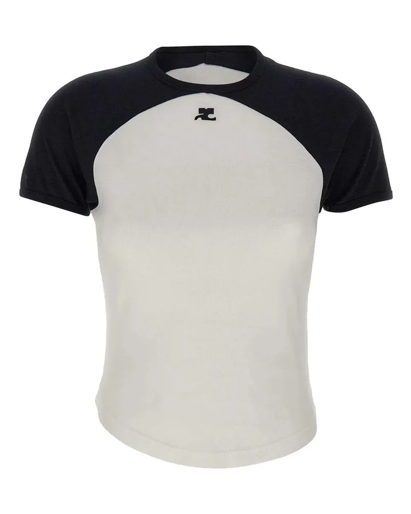 Courrèges T-shirt Circle Contrast Weiß