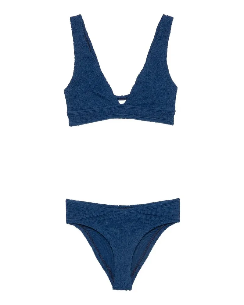 Hunza G Angel Bikini Metallic Crinkle Blau