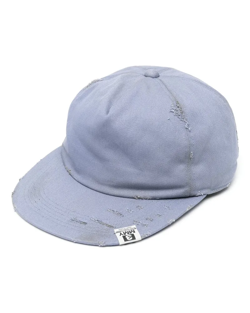 MIHARAYASUHIRO Damege Verarbeitung Textil Kappe A12ac402 Blau