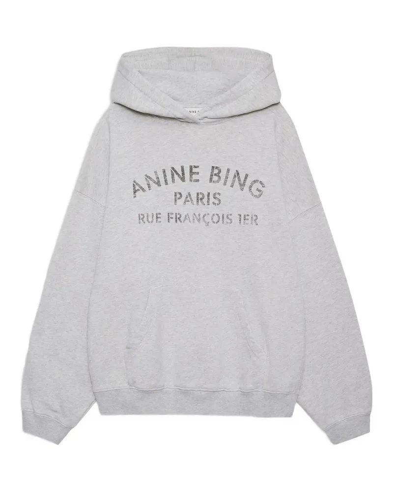 Anine Bing Harvey Sweatshirt Paris Stencil - Heather Grey Grau