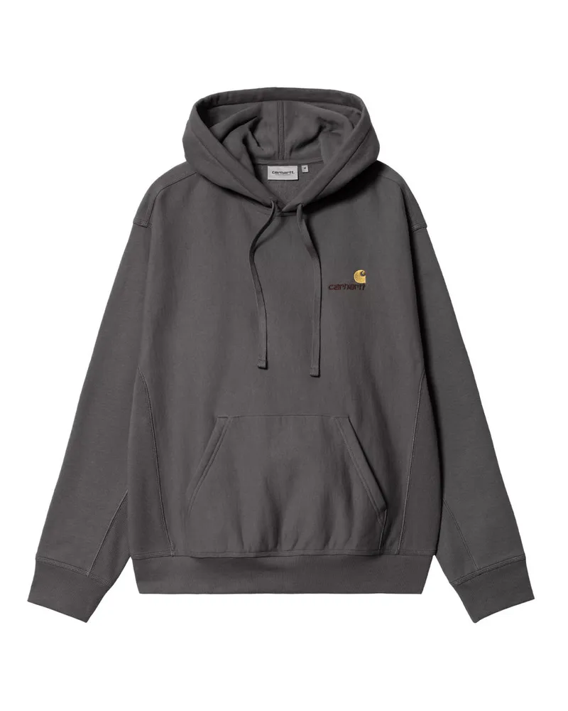 Carhartt WIP Hooded American Script Sweat Grau