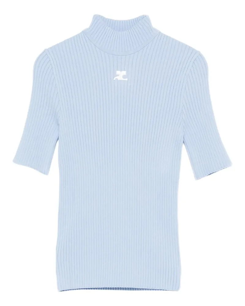 Courrèges Reedition Knit ss Jumper Blau