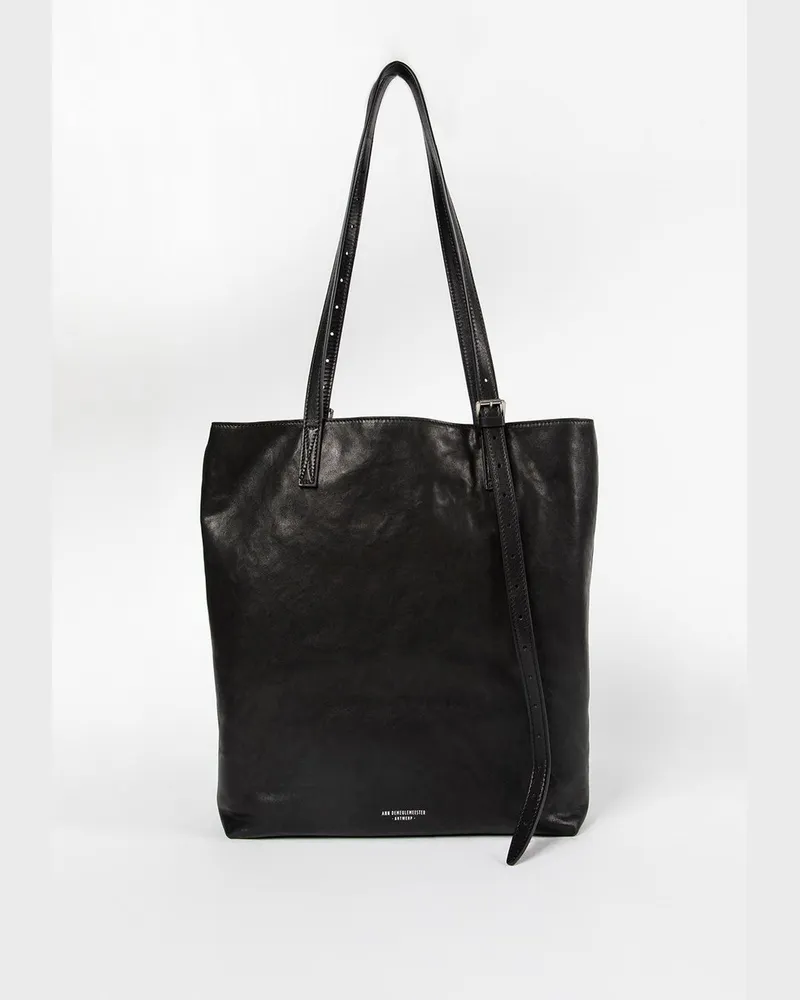 Ann Demeulemeester Janek Shoulder Bag Vintage Lux Grained Leather Schwarz