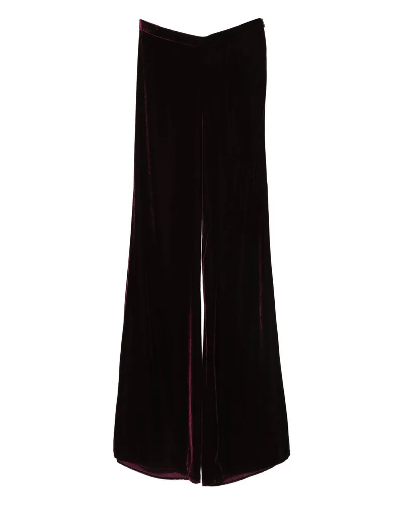 forte_forte Plain Velvet Flare Pants Rot