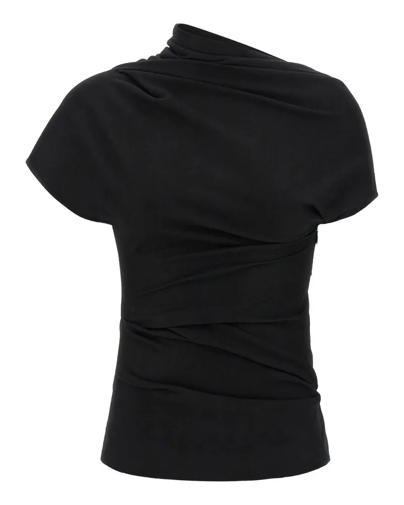 Entire Studios Side Drape Top Black Schwarz