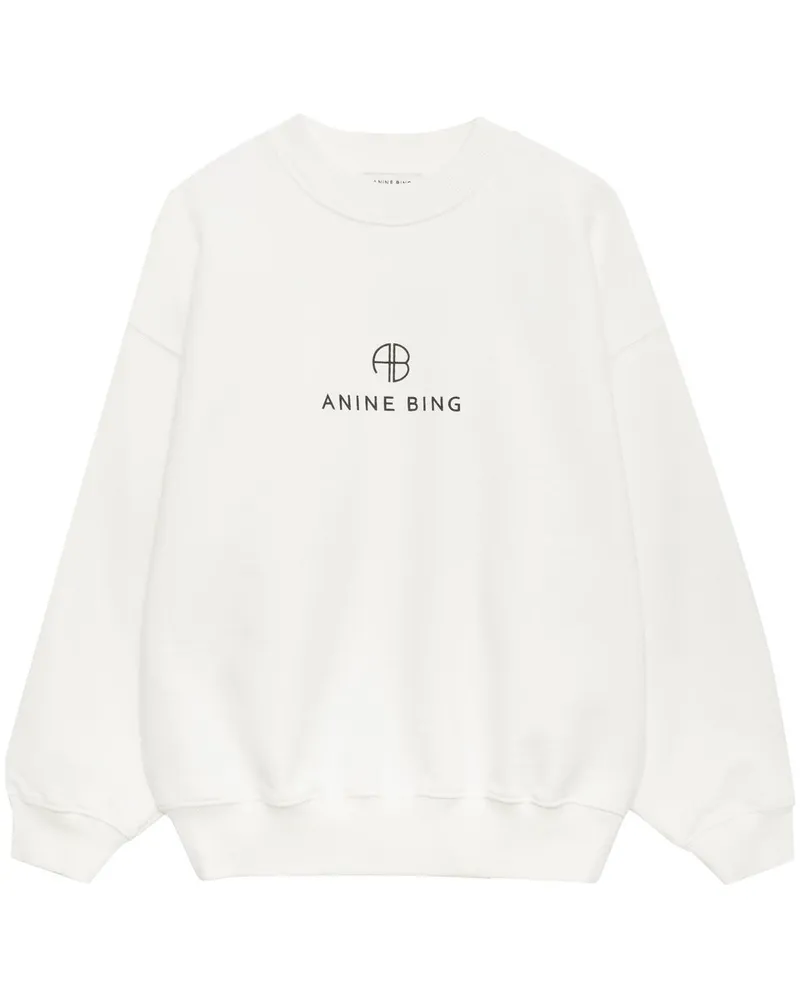 Anine Bing Jaci Sweatshirt Monogram - Elfenbein A0810077ivy1 Weiß