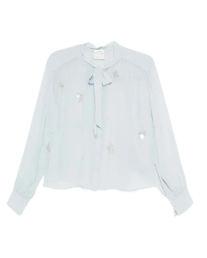forte_forte carousel Des Sylphes" Embroidery Bow-tie Shirt Blau
