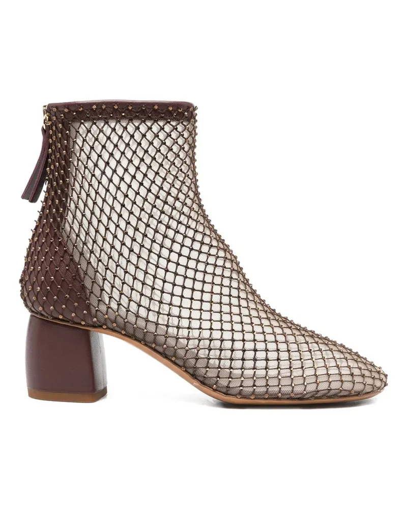 forte_forte my Alma" Stivaletto Chic Rete Strass Braun