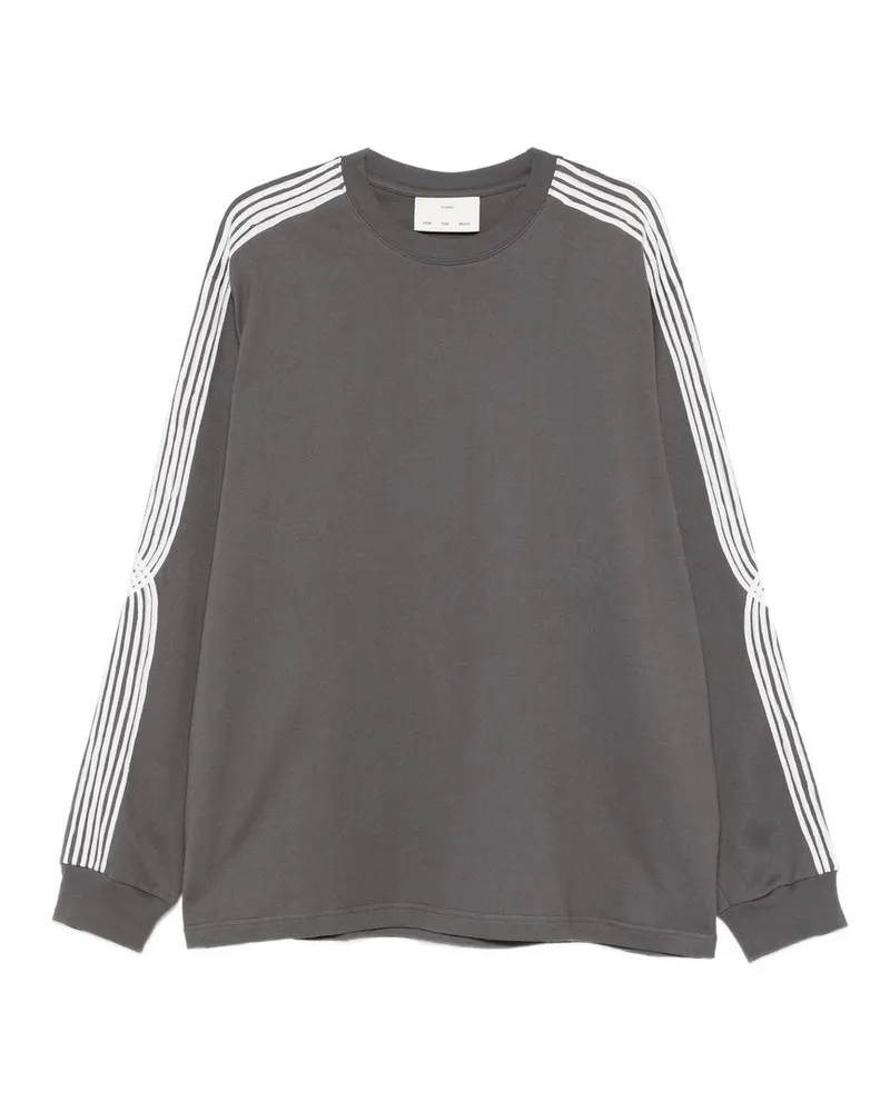 Song For The Mute applique`` Oversized Crew Neck Pullover Grau