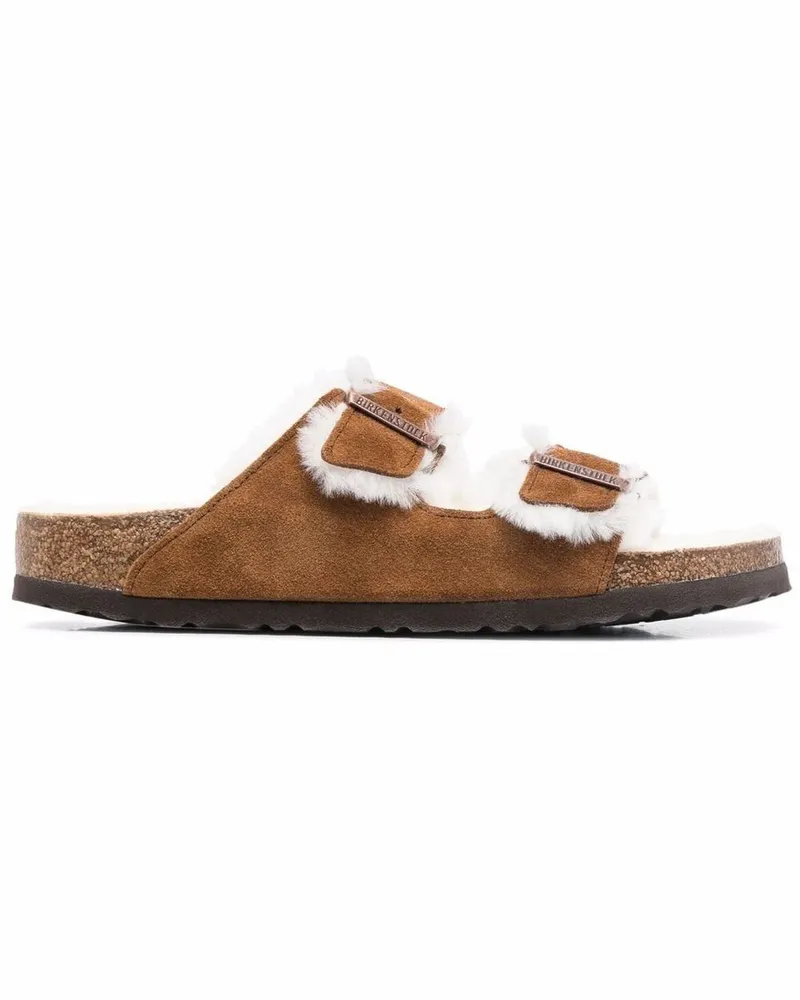 Birkenstock Arizona Shearling Mink, Suede Leather Braun