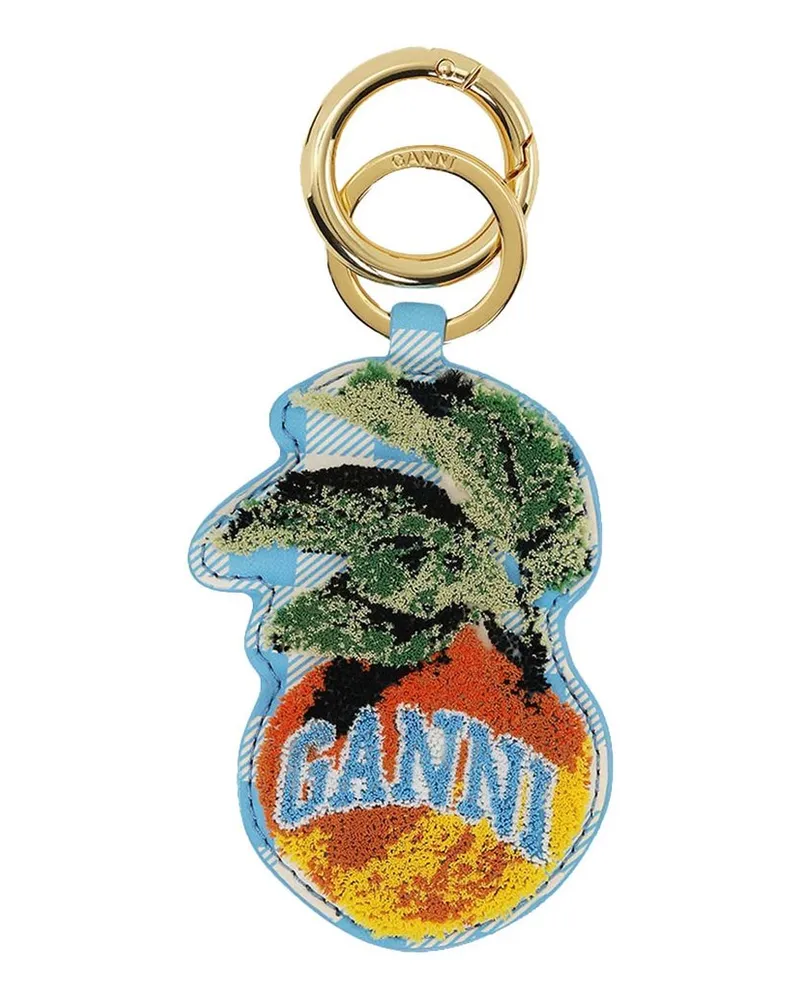 Ganni Apple Keyring Blau