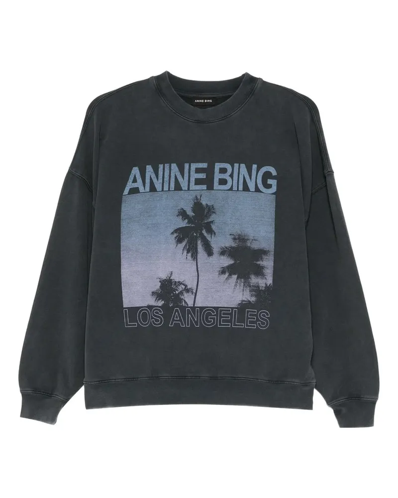 Anine Bing Miles Sweatshirt Palms Grau
