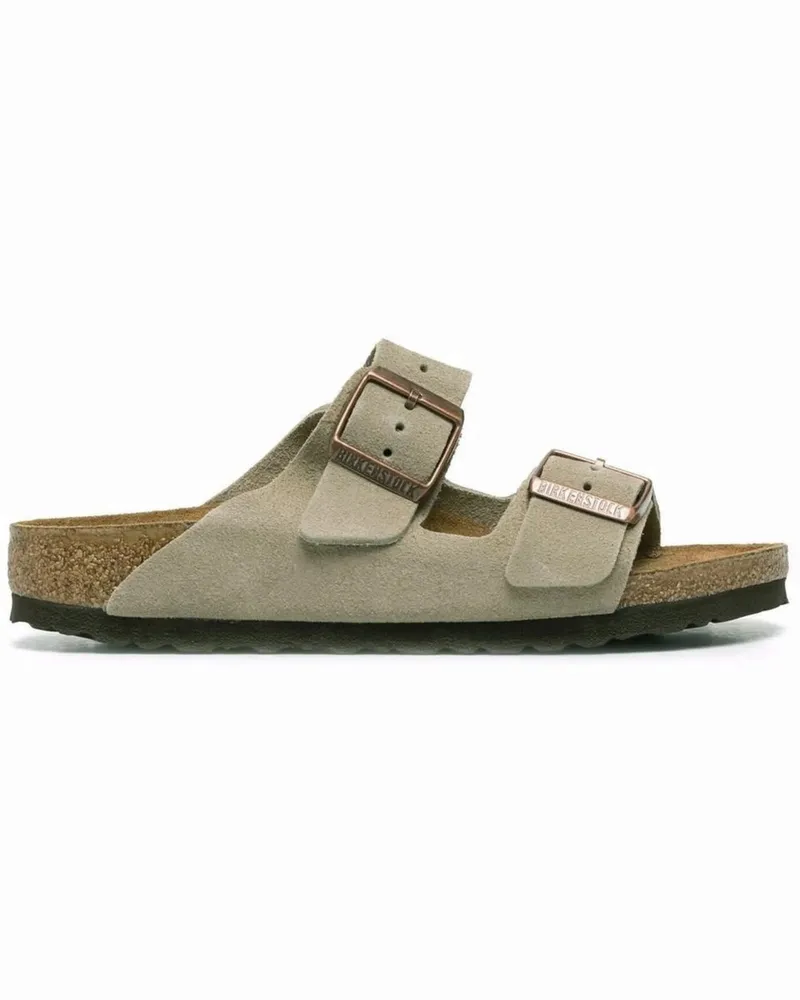 Birkenstock Arizona Sfb Taupe, Suede Leather Grau