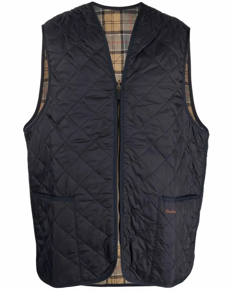 Barbour Quilted Waistcoat/zip-in Liner Blau